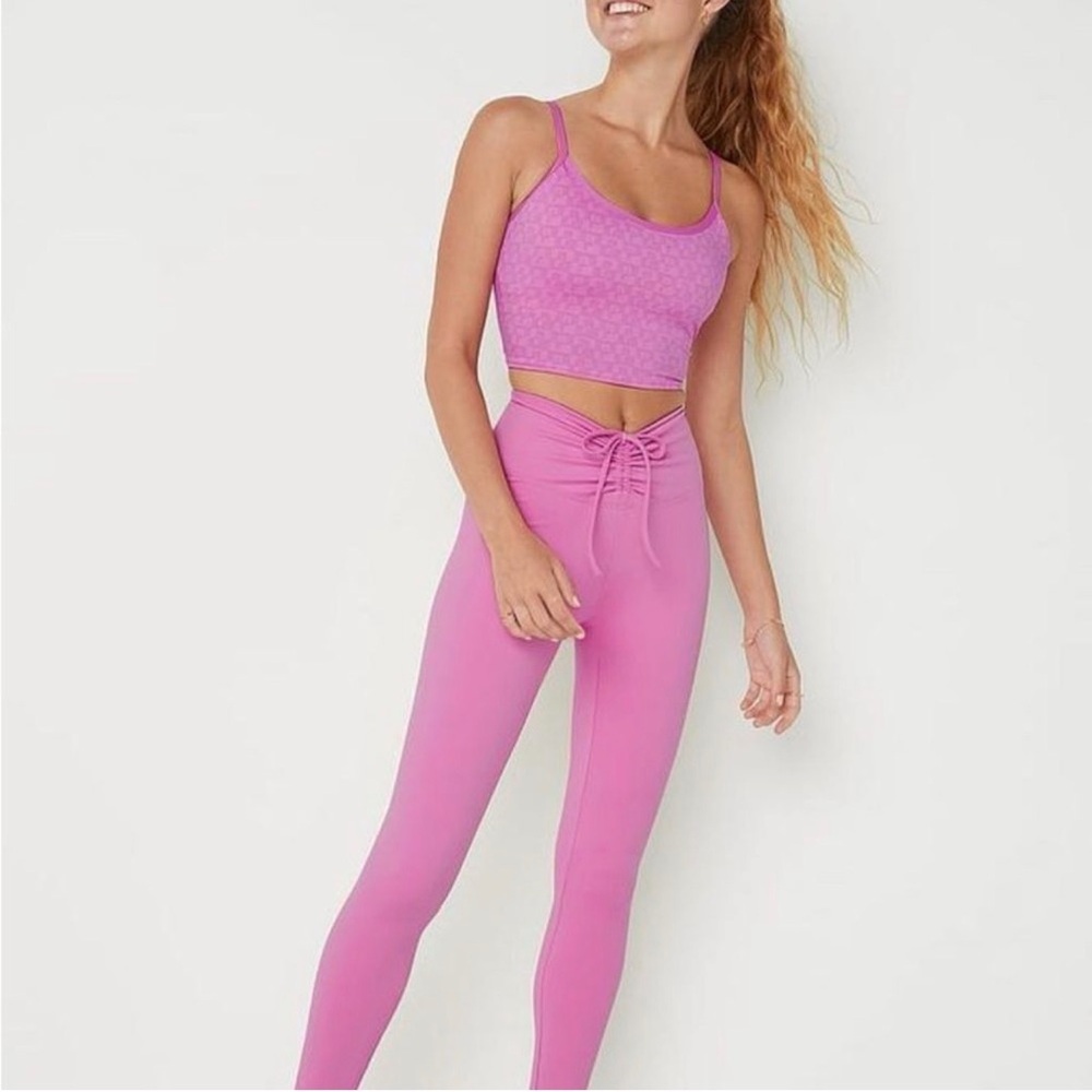 Victoria’s Secret Pink Crop Top and Legging Set in Pink Bloom